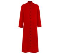MaNMaNing Camicia Lunga Uomo Medievale Prete Tinta Unita Halloween Cosplay Ecclesiastico Travestimento per Feste e Carnevale Camicia Storica Uomo, 4XL