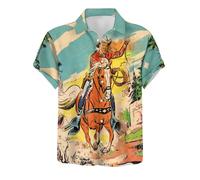 MaNMaNing Camicie Casual da Uomo per Tutti I Giorni con E La Camicia Cotone Uomo Camicia Cotone Manica Corta No Stiro Estiva Manica Corta Jeans