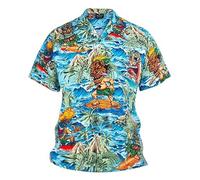 MaNMaNing Camicie Casual Stampate da Uomo per L'Uso attività Camicia Uomo Cotone Camicie Estive Camicia Coreana Collo Coreana Nera Collo Camice da Lavoro