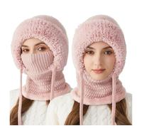 MaNMaNing Cappello Invernale Donna in Pile con Sciarpa e Maschera Integrati Spesso e Caldo Perfetto per Il Freddo Intenso Design Avvolgente Che Protegge Volto Collo Caldo