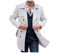MaNMaNing Cappotto uomo medio lungo doppiopetto per primavera autunno elegante e classico ideale per lavoro e occasioni formali con stile senza tempo