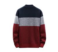 MaNMaNing Cardigan uomo autunno inverno a maglia con cable colori contrastanti cerniera completa e tasche elegante e casual ideale per lavoro e occasioni informali