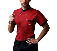 MaNMaNing Cardigan Uomo da Lavoro per Chef con Maniche Corte Ideale per Cucina e Ristorante Confortevole e Professionale Tessuto Traspirante e Facile da Lavare Perfetto per Uso intensivo e Quotidiano