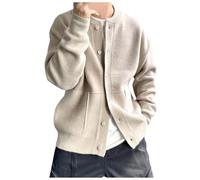 MaNMaNing Cardigan Uomo Maglione per Autunno Inverno con Collo Alto e Bottoni Stile Casual e Jacquard Morbido e Confortevole Adatto per Uso Quotidiano Design Moderno e Tessuto di qualita
