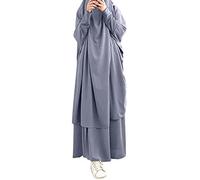 MaNMaNing Completo Donna Elegante per Musulmane con Kaftan e Gonna per Cerimonie o Casual Morbido e Sofisticato con Cappuccio Design Moderno