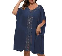 MaNMaNing Copricostume Donna Pullover da Donna con Maniche di Media Lunghezza Copricostumi Mare 2026 Copricostume Curvy Vestito da Mare Copri Costume Abito Caftano Vestitino Estivo