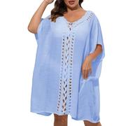 MaNMaNing Copricostume Donna Pullover da Donna con Maniche di Media Lunghezza Copricostumi Mare 2026 Copricostume Curvy Vestito da Mare Copri Costume Abito Caftano Vestitino Estivo