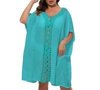 MaNMaNing Copricostume Donna Pullover da Donna con Maniche di Media Lunghezza Copricostumi Mare 2026 Copricostume Curvy Vestito da Mare Copri Costume Abito Caftano Vestitino Estivo