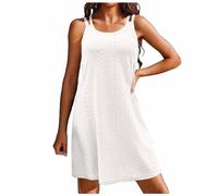 MaNMaNing Copricostume Donna Senza Maniche con Collo Girotondo E Spalline Sottili Modello Leggero Capo Abito Vestito per Spiaggia E Estate