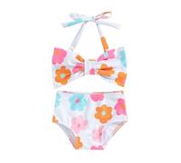 MaNMaNing Costume Bikini Bambina Due Pezzi Fiocco Frontale Regolabile Spiaggia Piscina 1 6Y Costume Bikini Fiocco Bambina (Orange, 1-2 Years)