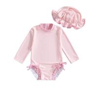 MaNMaNing Costume Intero Neonata Righe Fiocco Due Pezzi Cappello Termale 1M 3Y Completo Intero Fiocco Neonata (Red, 12-18 Months)