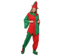 MaNMaNing Costume Party di Cosplay Maschere di Natale Tema Elfo Rosso Verde Adulti Abito Elegante Festivo Feste Tema Eventi Look Coordinato Divertente Coppie o Gruppi Celebrare Il Natale Insieme