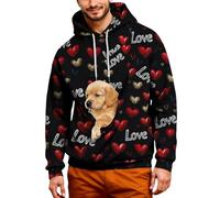 MaNMaNing Felpa con Cappuccio Unisex Tasca Frontale Piccoli Animali Pullover Maglia Cappuccio Casual Confortevole per Tutti I Giorni (Rosso, XXL)