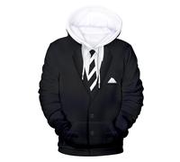 MaNMaNing Felpa con Cappuccio Uomo Stampa 3D Abito Smoking Divertente Compleanno Classico Umoristica Invernale Felpa Pullover Maglia Tempo Libero Rosso, XXL