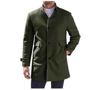 MaNMaNing Giacca a vento uomo medio lunga con bottoni e colore unito elegante e pratica ideale per tutti i giorni e look casual con dettagli raffinati