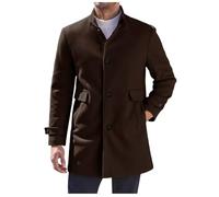 MaNMaNing Giacca a vento uomo medio lunga con bottoni e colore unito elegante e pratica ideale per tutti i giorni e look casual con dettagli raffinati