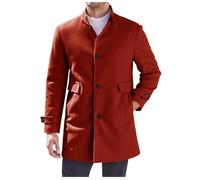 MaNMaNing Giacca a vento uomo medio lunga con bottoni e colore unito elegante e pratica ideale per tutti i giorni e look casual con dettagli raffinati