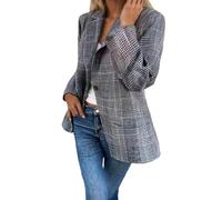 MaNMaNing Giacca Blazer Donna con Design Vintage e Risvolto, Taglio Loose e Casual, Perfetta per Stile Informale e Comfort, Tessuto Morbido e Confortevole, Ideale per Primavera Estate Autunno
