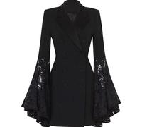 MaNMaNing Giacca Blazer Donna con Inserti in Pizzo e Design Europeo, Taglio Slim e Maniche Lunghe, Perfetta per Stile Moderno e Ricercato, Tessuto Morbido e Confortevole, Ideale per Eventi e Ufficio