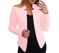 MaNMaNing Giacca Blazer Donna con Maniche Lunghe e Apertura Frontale, Design Monocromo e Casual, Perfetta per Stile Informale e Lavoro, Taglio Slim e Tessuto Morbido, Ideale per Tutto Il Giorno