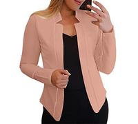 MaNMaNing Giacca Blazer Donna con Maniche Lunghe e Apertura Frontale, Design Monocromo e Casual, Perfetta per Stile Informale e Lavoro, Taglio Slim e Tessuto Morbido, Ideale per Tutto Il Giorno