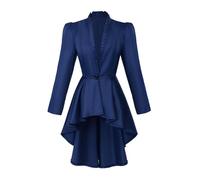 MaNMaNing Giacca Gotica Medioevale per Donna Giacca a Coda Lunga per Carnevale e Cosplay Elegante Festa e Spettacolo Donna misteriosa