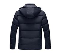 MaNMaNing Giacca Imbottita Uomo Invernale in Pile con Cappuccio Staccabile Cerniera e Tasche Colore Unito Calda e Pratica Ideale per Tempo Freddo e Urbani