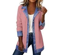 MaNMaNing Giacca Lunga Donna Stile Jeans Colletto a V Vestibilità Oversize Perfetta per l'Estate Cardigan Estivo Leggero e alla Moda