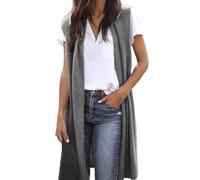 MaNMaNing Gilet Invernale Donna Lungo Senza Maniche Aperto Frontale Cardigan Tunica Morbido E Caldo per Autunno Inverno Ideale per Strati Termici sotto Il Cappotto Elegante E Avvolgente
