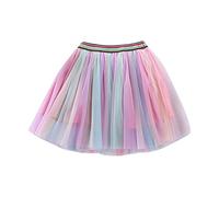 MaNMaNing Gonna a Tutu per Bambina con Tinta a riserva Gonna Rete Colorata per Carnevale e Ballo Cosplay e Spettacolo Bambina Festosa