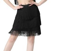 MaNMaNing Gonna Donna con Paillettes e Frange per Danza Latina e Carnevale Natale Gonna Performance Pratica Party Elegante Sexy