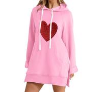 MaNMaNing Il Caldo Abito Oversize con Cappuccio per Le Donne Vestito Lungo Vestiti Donna Estivi Vestiti Estivi Donna Cotone Lunghi Abito Lungo Vestito Rosso Ragazza Elegante