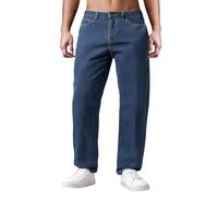 MaNMaNing Jeans Uomo Coreani Pantaloni Jeans con Taglio Largo e Dritto e Nona Lunghezza Perfetti per Stile Studentesco Casual Pantaloni Uomo Comodi