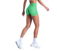 MaNMaNing Leggins Corti Donna a Vita Alta Senza Cuciture Push Up Scrunch a Tre Strati Elastici Morbidi per Yoga Fitness Running e Palestra Snellenti e Modellanti