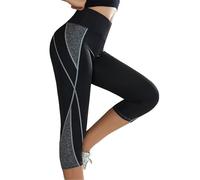 MaNMaNing Leggins Donna 7/8 a Vita Alta con Inserti Elastici Morbidi per Yoga Fitness Running e Palestra Snellenti e Modellanti Opachi Comfort