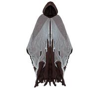 MaNMaNing Mantello Cappuccio Halloween Scheletro Costume Cosplay Travestimento per Escape Room e Ruolo Accessorio Mantello Scheletro Unisex, Taglia Unica