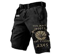 MaNMaNing Pantaloni Cargo con Mitologia Norrena per all'Aria Pantaloni Uomo Cargo da Lavoro Uomo Elasticizzati Estivi da Lavoro Pantalone Estivo Trekking