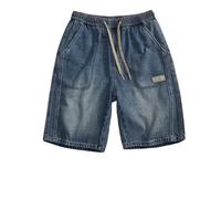 MaNMaNing Pantaloni Corti Uomo Estivi Pantaloni Jeans Strappati e con Cordino e Vita Elastica Perfetti per Stile Casual Quinto Lunghezza Corti Jeans Uomo Morbidi MM1079