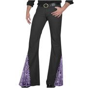 MaNMaNing Pantaloni Uomo Anni 70 Pantaloni Disco Jeans Fondo Anni 60 70 Fondo Denim Jeans per Uomo