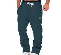 MaNMaNing Pantaloni Uomo Felpa Pantaloni con Fodera in Pile Ampia Gamba Dritta Fondo Felpa Jogger Allenamento Vita Alta Yoga con Tasche Uomo Yoga