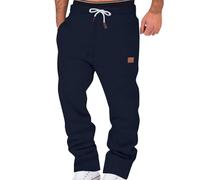 MaNMaNing Pantaloni Uomo Felpa Pantaloni con Fodera in Pile Ampia Gamba Dritta Fondo Felpa Jogger Allenamento Vita Alta Yoga con Tasche Uomo Yoga