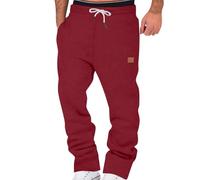 MaNMaNing Pantaloni Uomo Felpa Pantaloni con Fodera in Pile Ampia Gamba Dritta Fondo Felpa Jogger Allenamento Vita Alta Yoga con Tasche Uomo Yoga