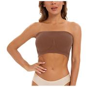 MaNMaNing Reggiseno Donna Sportivo Reggiseno senza spalline imbottito per fitness Plus Top per donna Reggiseno elastico Reggiseni sportivi Fascia a Slip Donna Cotone Vita Alta Palestra Donna