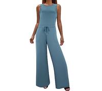 MaNMaNing Salopette Donna Pantaloni Lunghi da Donna SOID Summer Button Lace Up Manica Corta con Bretelle dritte Salopette da Lavoro