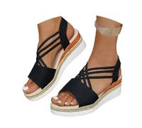 MaNMaNing Sandali Casual Comodi Da Donna Per Le Vacanze In Sandali Comodi Donna Eleganti Zeppe Con Plateau Zeppa Plateau Infradito Scarpe Con Zeppa