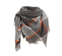 MaNMaNing Sciarpa da donna invernale motivo plaid classico con nappe e tessuto pesante ideale per regalo e uso quotidiano