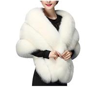 MaNMaNing Sciarpa scialle elegante per sposa e cerimonia in faux fur lungo e lussuoso per un look raffinato caldo