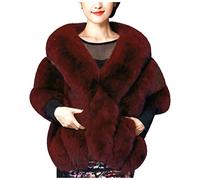 MaNMaNing Sciarpa scialle elegante per sposa e cerimonia in faux fur lungo e lussuoso per un look raffinato caldo