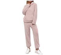 MaNMaNing Tuta Loungewear Invernale Donna, Felpa con Cappuccio e Pantaloni in Pile, Set Caldo e Super Accogliente per la Casa le Serate Relax