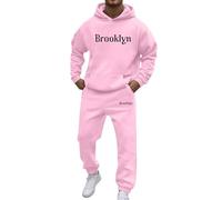 MaNMaNing Tuta Uomo con Felpa con Cappuccio e Stampe a Lettere Pantaloni con Cordino Morbidi e Confortevoli Due Pezzi per Stile Casual e Sportivo Autunno Inverno Design Funzionale e Moderno